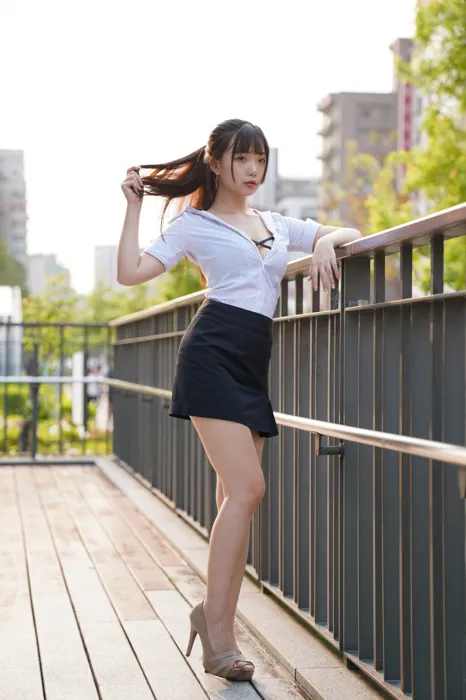 [Mzsock] NO.078 Chen Jialin OL short skirt high heels beautiful legs outdoor shot street photography#[100P]-91